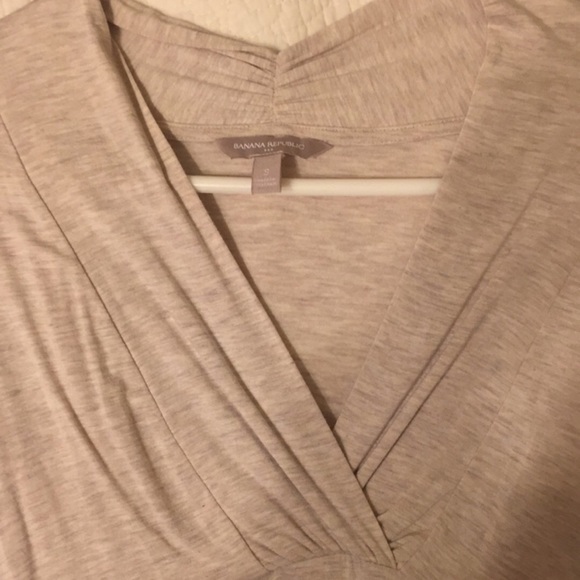 Long sleeve cream deep v-neck top - Picture 3 of 3